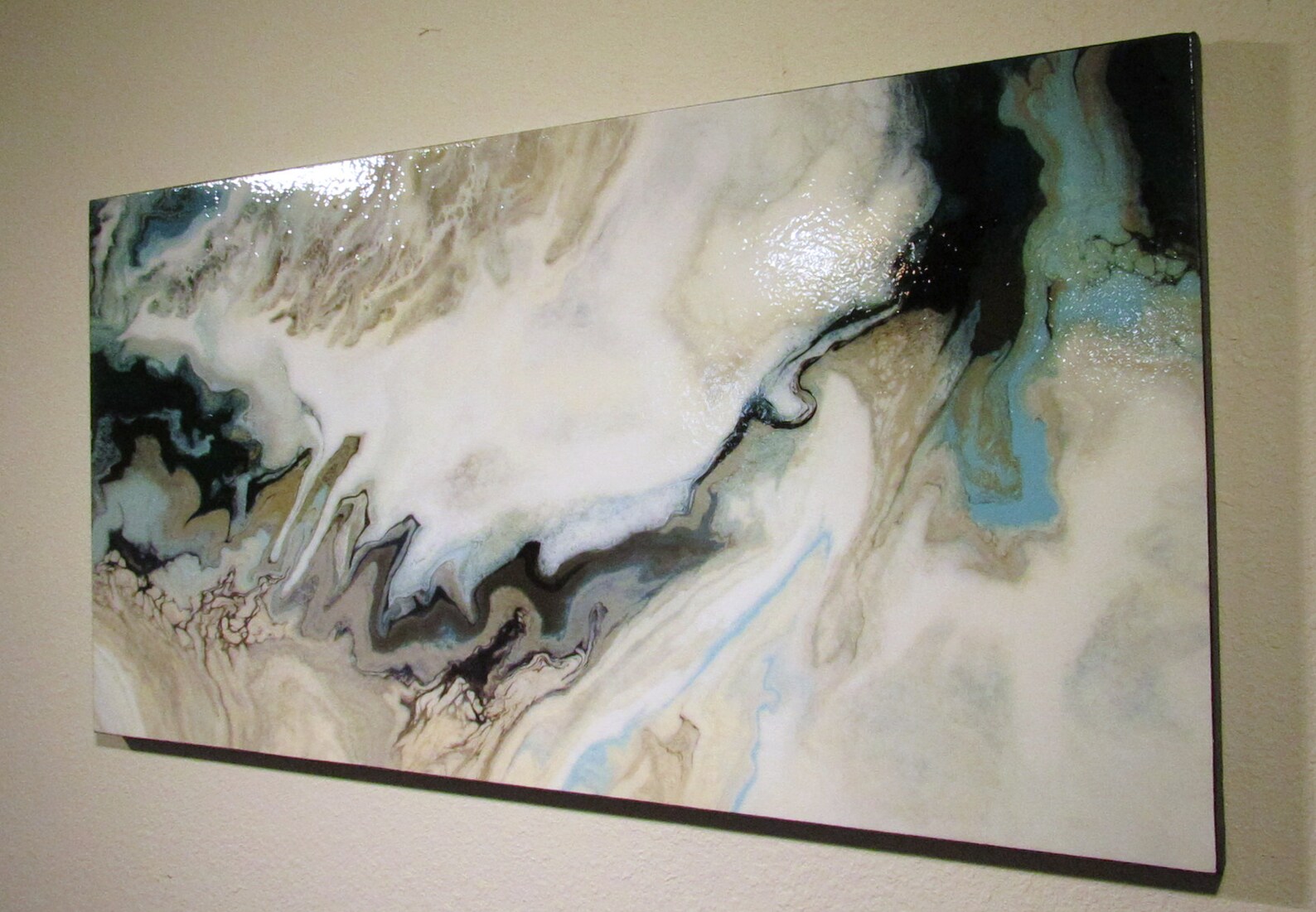 Resin Painting Modern Canvas Wall Art Ready to Hang 60 x 30 Etsy