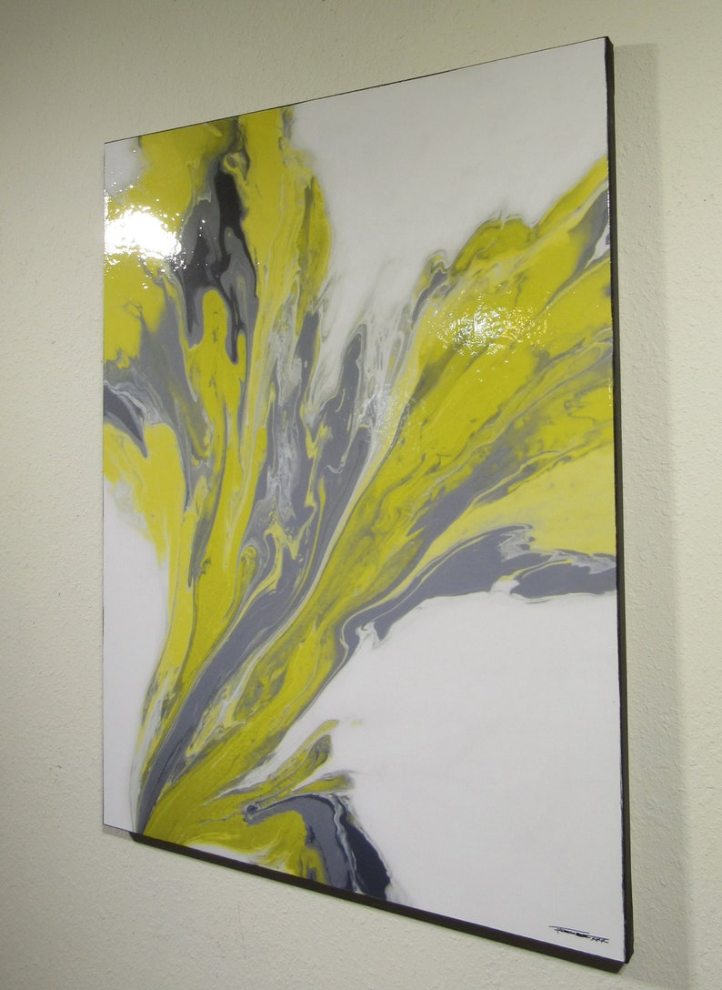 High Gloss Resin Painting Modern Canvas Wall Art 48 x 36 Etsy