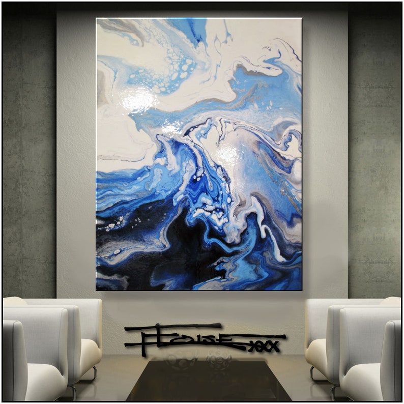 Abstract Resin Painting High Gloss Ready to Hang Limited Etsy