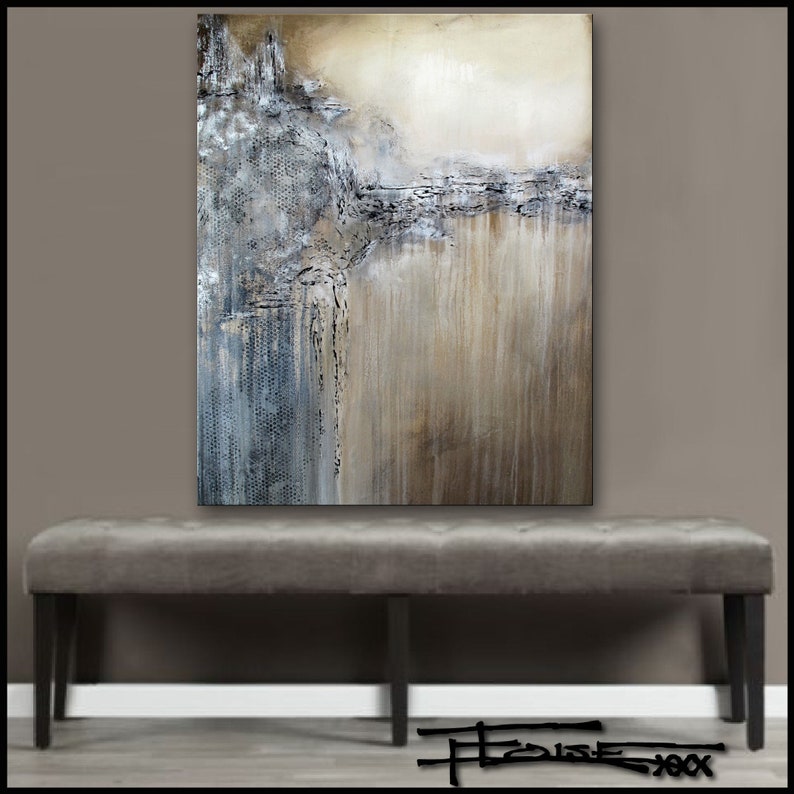 Modern Canvas Wall Art Ready to Hang Textured Limited Etsy