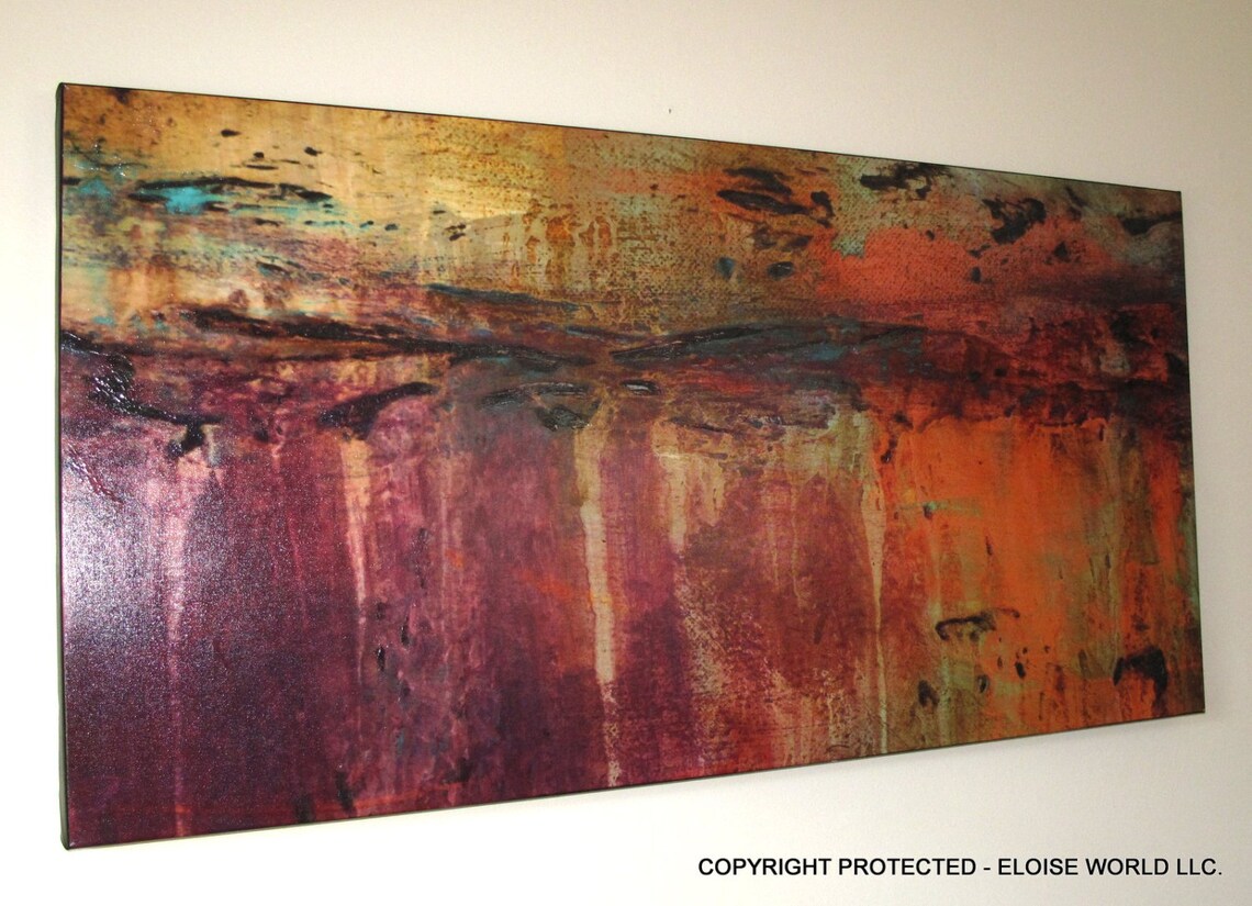 Modern Abstract Canvas Wall Art 48 X 24 X 1.5 Ready to Etsy