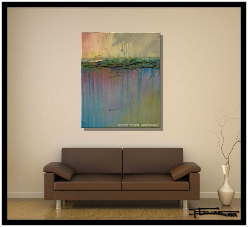 Modern Abstract Canvas Painting Wall Art 48 X 36 X 1.5 Etsy