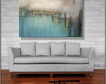 Textured Abstract Canvas Wall Art: 48x30 Giclee Print, Ready to Hang