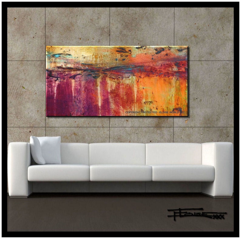 Modern Abstract Canvas Wall Art 48 X 24 X 1.5 Ready to Etsy