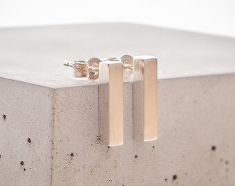 Short Sterling Silver Bar Earrings