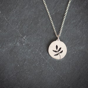 Sterling Silver Hand Sawn Fern Leaves Necklace