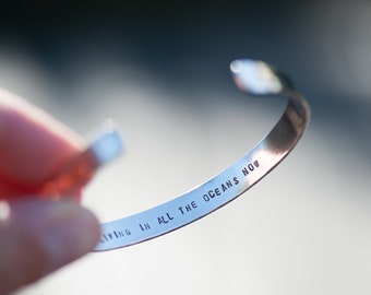 Personalised Hammered Bangle Handmade from Eco Sterling Silver. Bridesmaid gift. Custom gift.