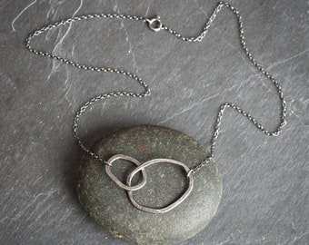 Urban Ocean Oxidised Sterling Silver Linked Necklace