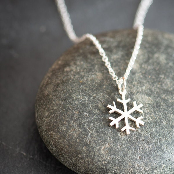 Snowflake Necklace Hand Sawn from Sterling Silver