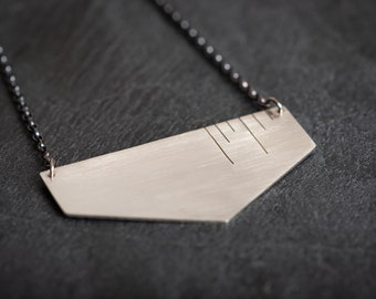 Architecture Inspired Fine Lines Sterling Silver Necklace