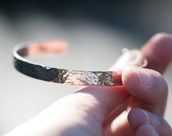 Hammered Bangle handmade from Sterling Silver