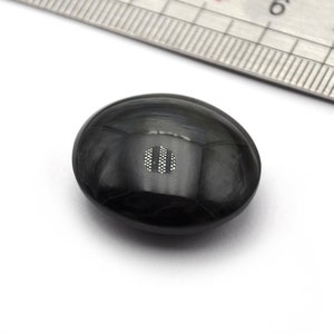 Obsidian Very Wide Oval Shape Cabochon 26mmX23mmX12mm  Natural/Genuine Black Obsidian Mineral Stone N.113J
