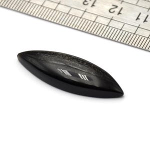 Golden Obsidian Eye Shape Cabochon 40mmX12mmX6mm Natural/Genuine Golden Black Gray/Grey Obsidian Mineral Stone N.229H