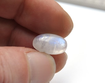 Cabochon de pierre de lune arc-en-ciel 16 mm X 10 mm X 5 mm de forme ovale Pierre de lune naturelle/Labradorite blanche/Pierre de lune minérale N.717H