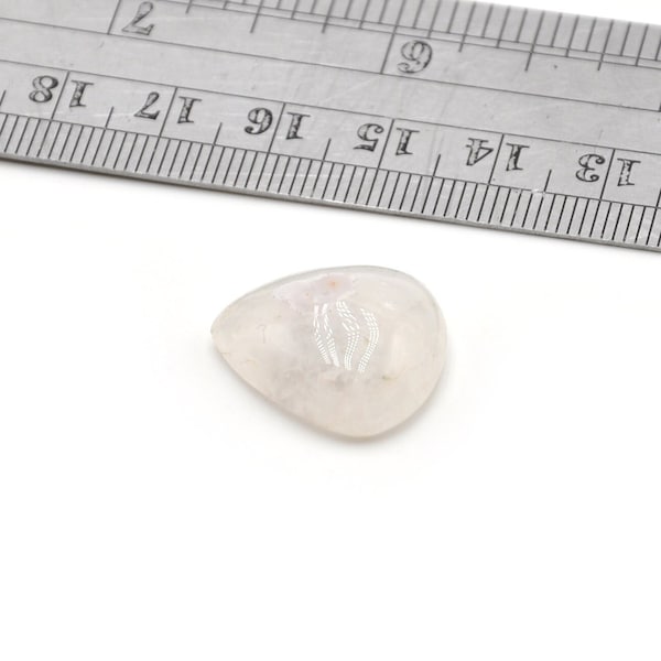 Solar Quartz Cabochon 20mmX17mmX7mm Genuine/Natural White Translucent Mineral Stone Drop Cab N.133E