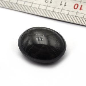 Obsidian Very Wide Oval Shape Cabochon 30mmX25mmX16mm  Natural/Genuine Black Obsidian Mineral Stone N.68J
