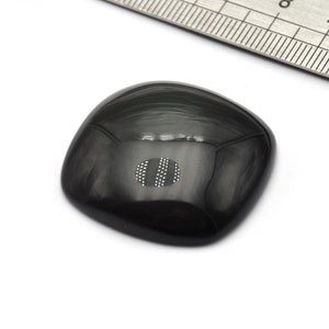 Obsidian Wide Rectangle Shape Cabochon 35mmX34mmX9mm  Natural/Genuine Black Obsidian Mineral Stone N.196J