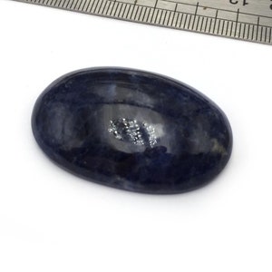Sodalith Cabochon 40mmX27mmX10mm Ungebohrte Natürliche Feinstein Ovale Form Dunkelblau Mineral N.13J