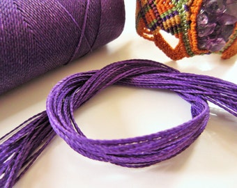 Purple Waxed Polyester Cord 25ft pack  = 8.33 yards = 7,6 meters Linhasita Thread Brand #369