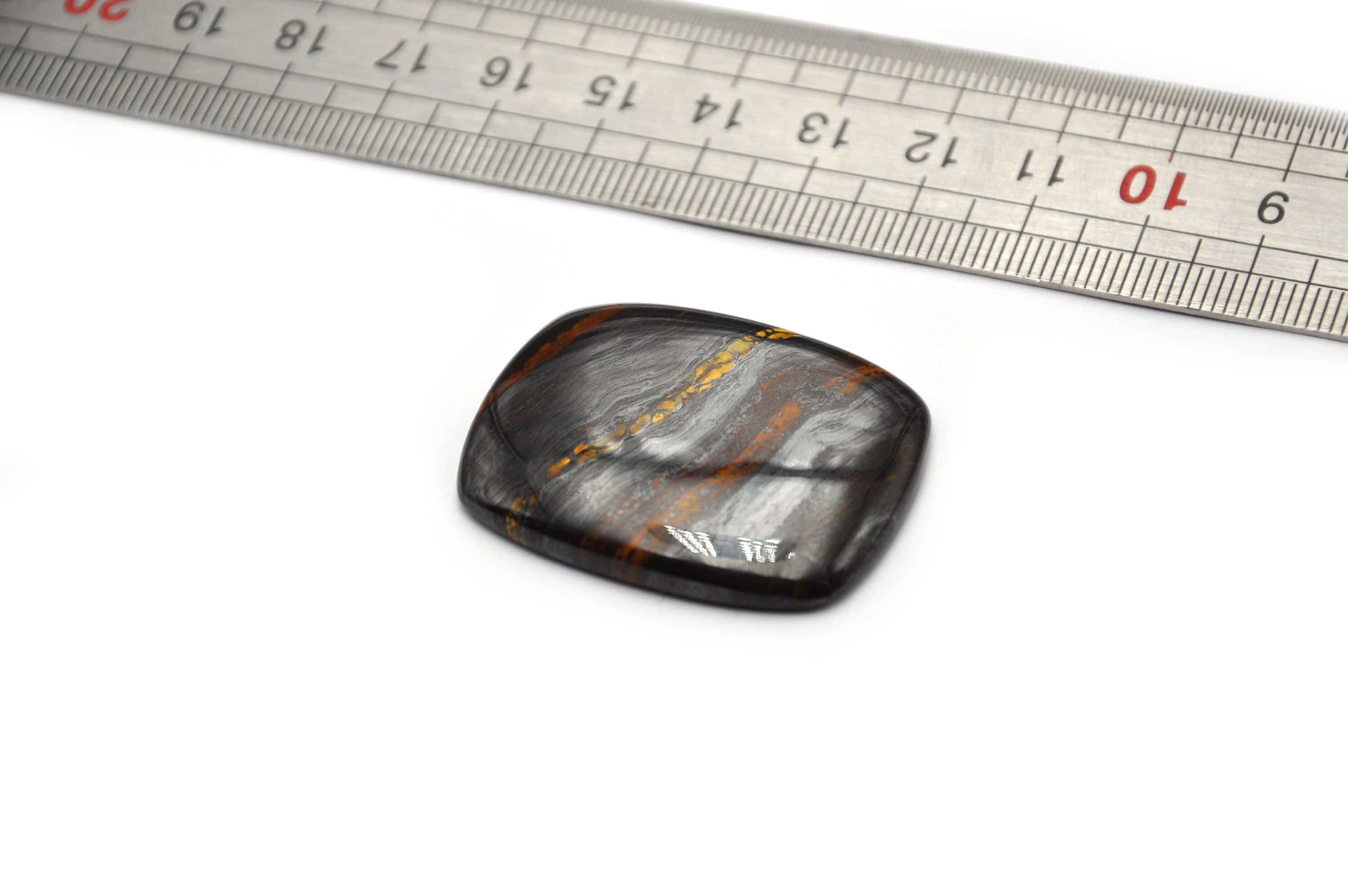 Cabochon Pierre Œil De Fer Tigre Ovale - 37x27mm, Pour Bijoux Ou Décoration, Fabriqué En France