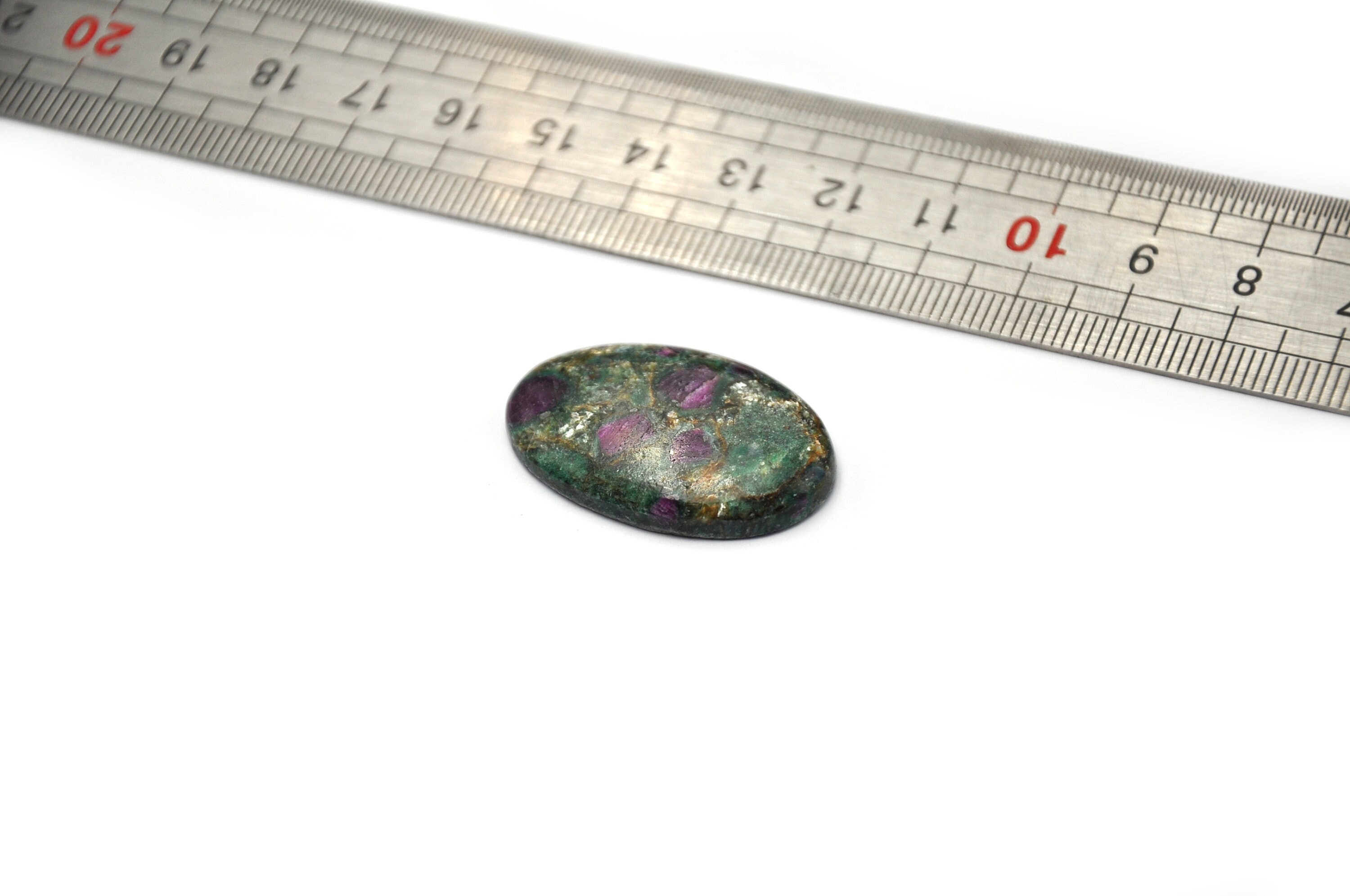 Ruby in Fuchsite & Pyrite Oval Cabochon 32mmx20mmx5mm Genuine