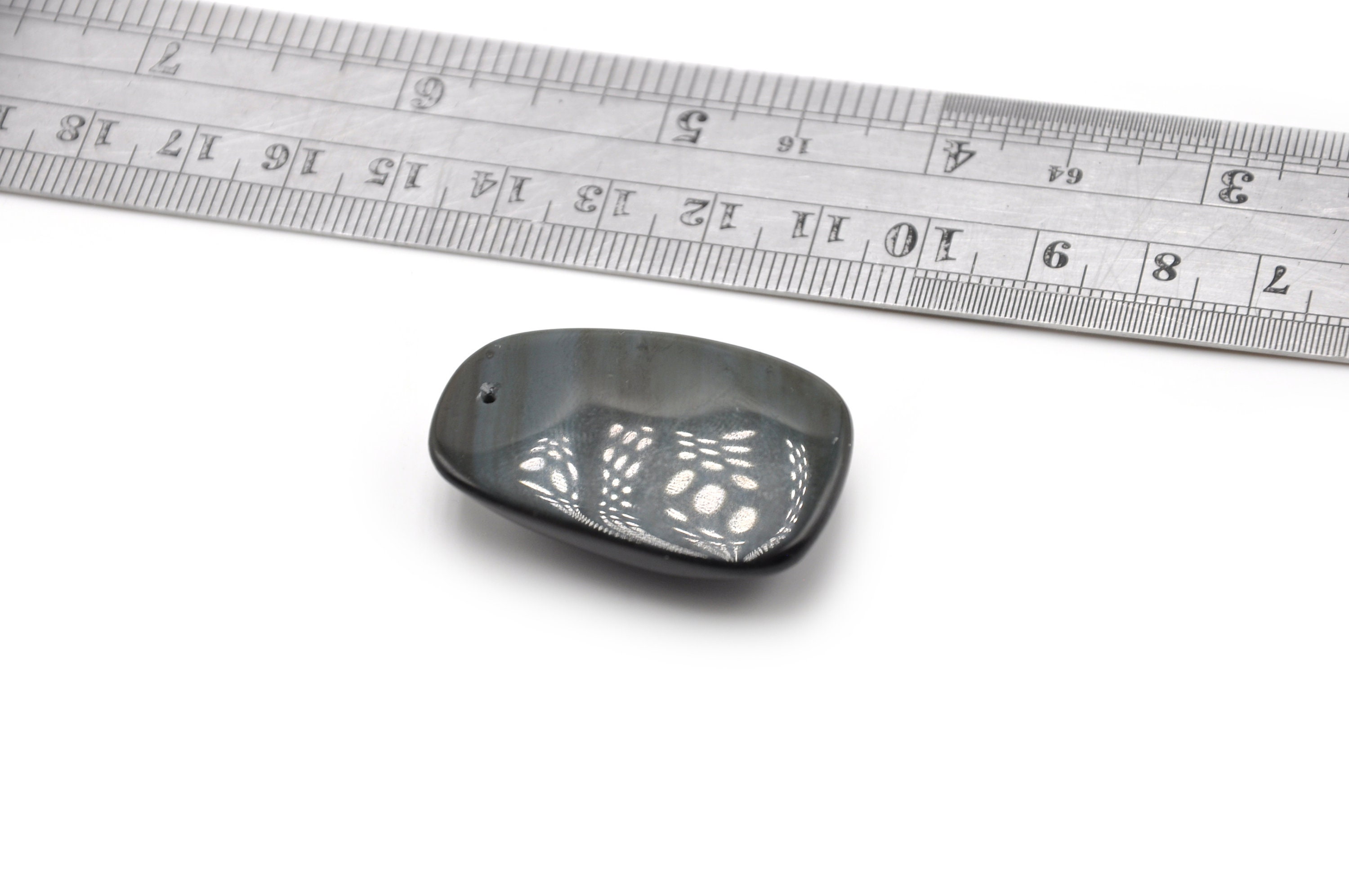 高質で安価 Wide Obsidian Drilled Trapeze 37mmx24mmx10mm Cabochon Shape 絵画