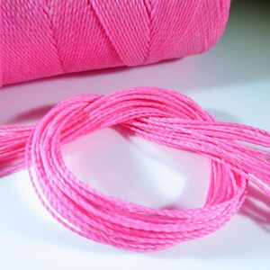 Light Pink Waxed Polyester Cord 25ft pack  = 8.33 yards = 7,6 meters Linhasita Thread Brand #915