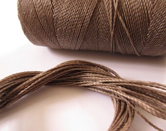 Dark Taupe Waxed Polyester Cord 25ft pack  = 8.33 yards = 7,6 meters Linhasita Thread Brand #293