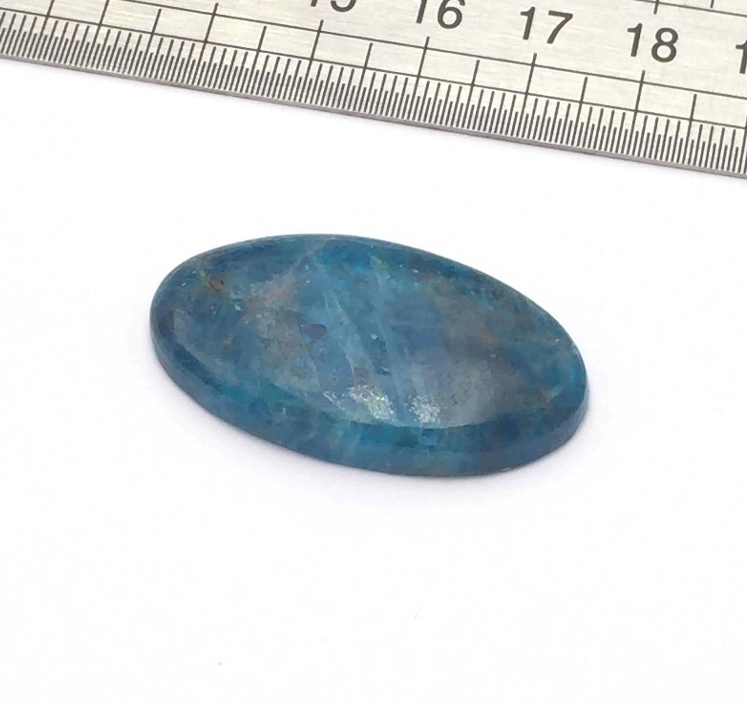 Apatite Bleue Naturelle Du Brésil - Pierre Ronde De 1,45 Carats - Certifiée AGI - Excellente Qualité