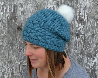 Knitting pattern hat - Cable knit hat pattern - Knit hat pattern - Adult knit hat - Knit hat toddler -  Hat knitting pattern - Knit hat