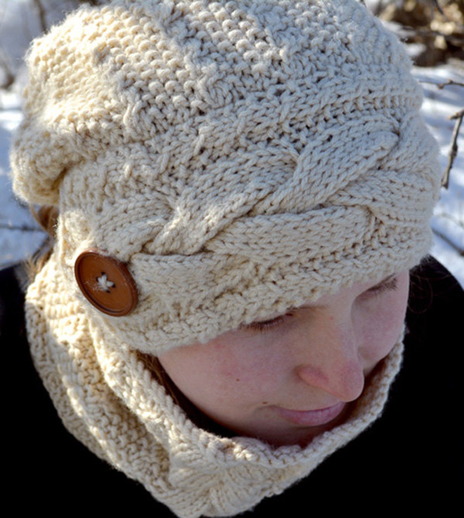 KNITTING PATTERN PDF Hat - Knit Pattern Slouch Hat - Knit Pattern Cable ...