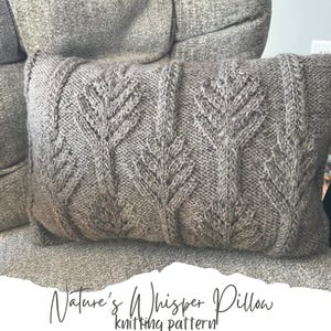 Cables and Lace Pillow knitting pattern // knit pattern seamless pillow // tree knit pattern pillow // knitted pillow for home decor
