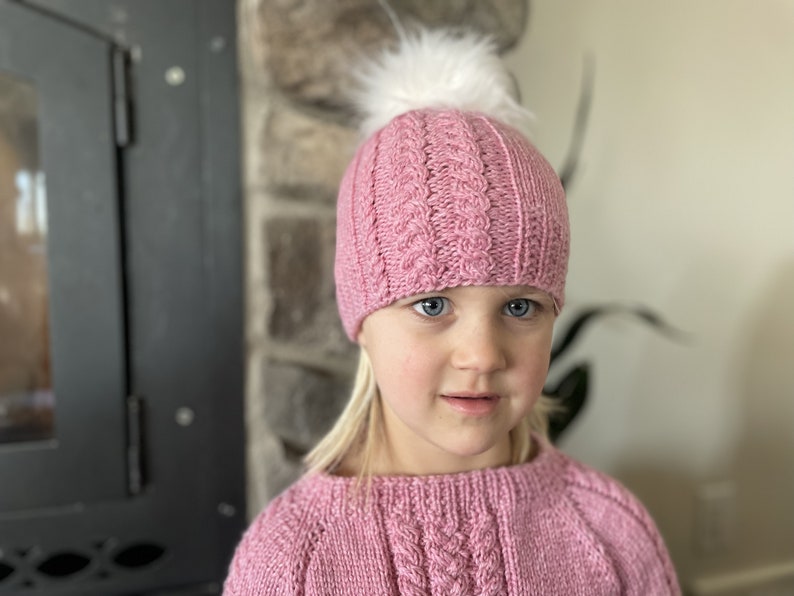 Knitting pattern simple cable hat / simple cable beanie hat knit pattern / knit pattern for children / for baby / cute knitted hat pattern image 9