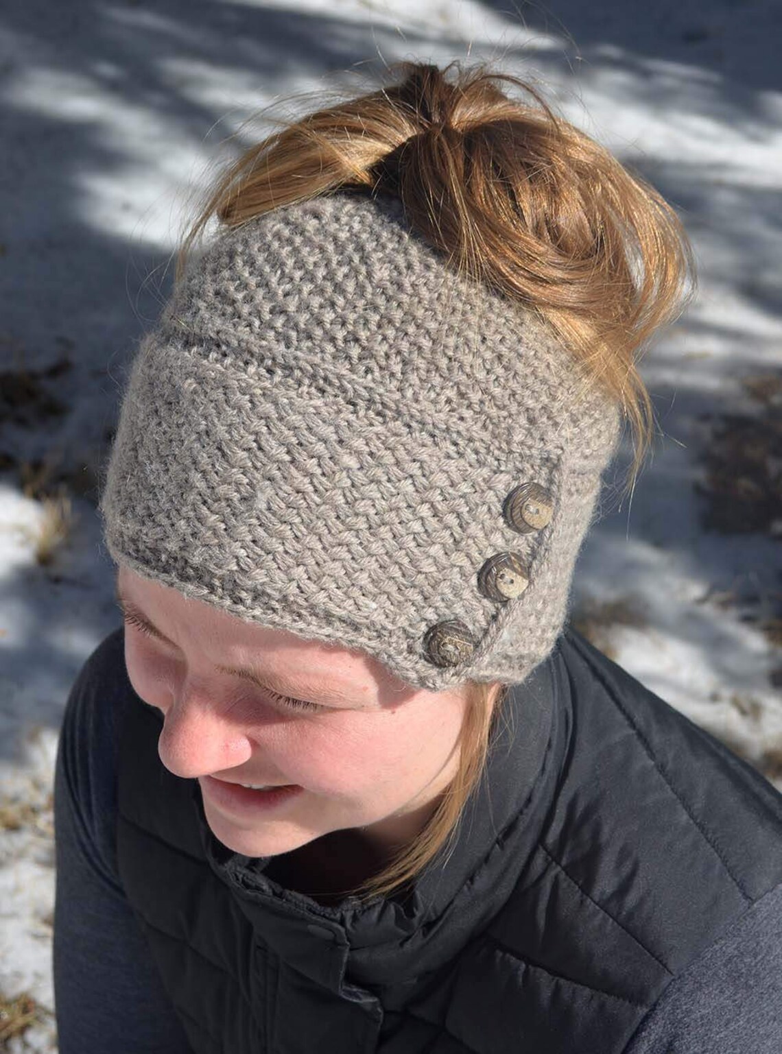 KNITTING PATTERN Messy Bun Hat // Knitting Pattern for Women Etsy