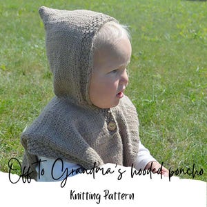 KNITTING PATTERN PDF Hooded poncho - knit pattern poncho - knit poncho - hooded poncho - child&#39;s knit poncho