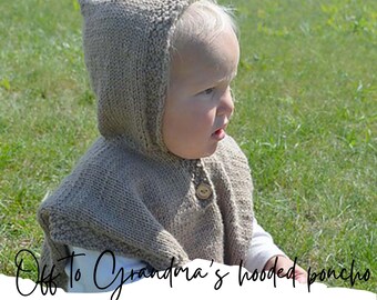 KNITTING PATTERN PDF Hooded poncho - knit pattern poncho - knit poncho - hooded poncho - child's knit poncho
