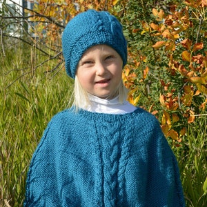 KNITTING PATTERN PDF Hat and Poncho Set Knit Hat and Knit - Etsy