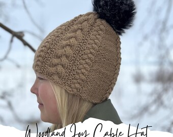 knitting pattern cable hat / cable hat knit pattern / hat knit pattern for her / baby hat knitting pattern / cable hat knitting