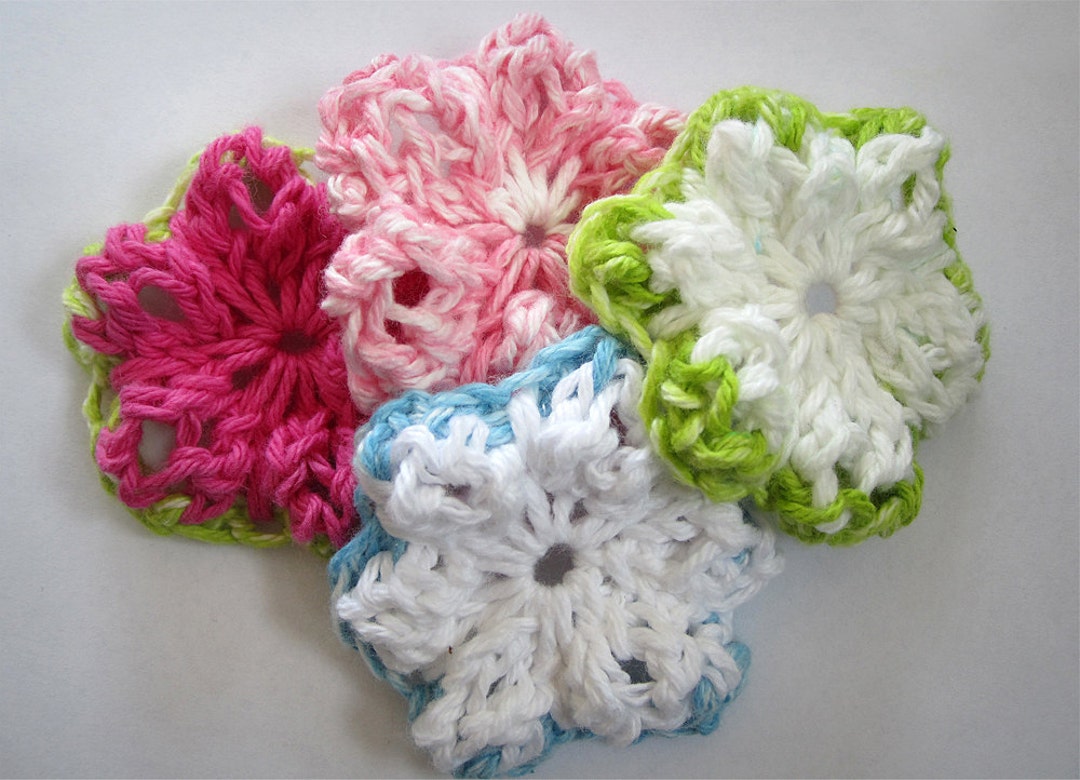Knitted Flowstar Pattern Easy Seamless Flower Knitting Pattern / Flower Knit Pattern / Accessory ...