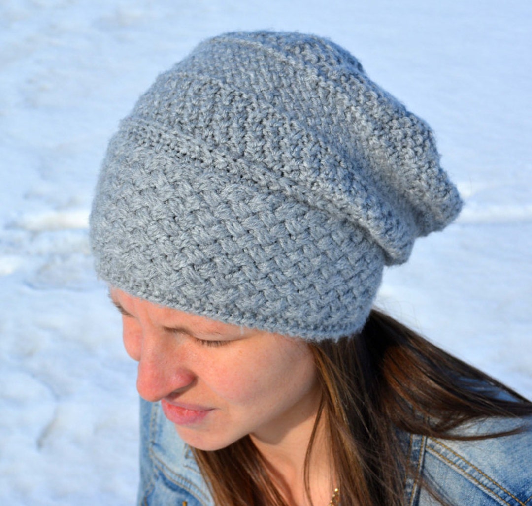 KNITTING PATTERN PDF Adult Slouch Hat Knit Pattern Slouch Hat Knit ...