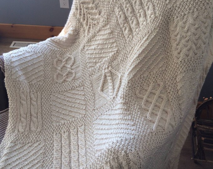 Seamless Knit Square Afghan // Knitting Pattern Afghan // Etsy