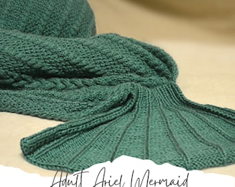 KNITTING PATTERN PDF Adult Mermaid Tail - Knit pattern mermaid tail - Knit pattern mermaid blanket - Lap blanket