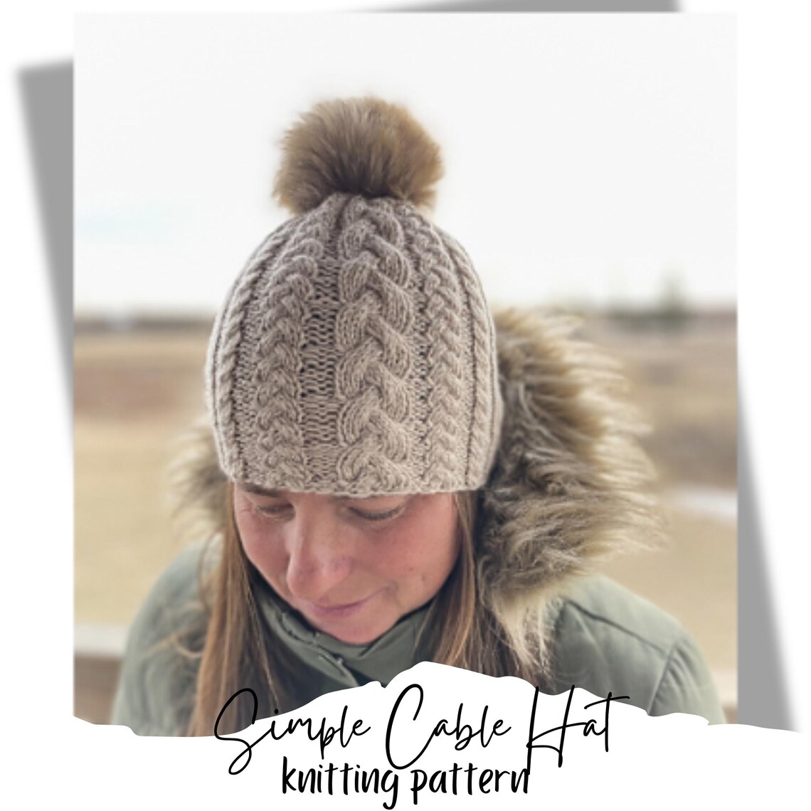 Adult Cable Hat Knitting Pattern / Beanie Cable Hat Knit Pattern / Hat ...