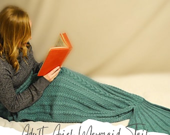 Knitting pattern mermaid tail - Adult mermaid tail - Knit pattern mermaid - Knitting pattern mermaid blanket - Knit blanket -  knit mermaid
