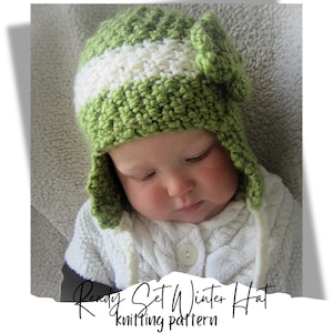 KNITTING PATTERN PDF hat - baby knit hat pattern - knit earflap pattern for baby - knitting pattern simple hat - baby knit hat