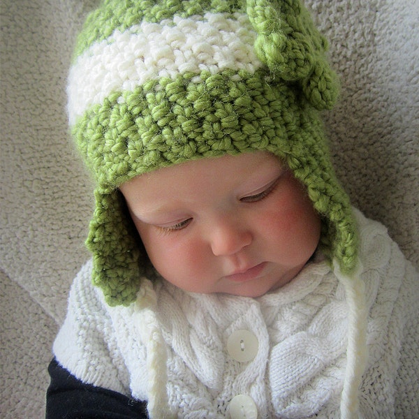 KNITTING PATTERN PDF hat - Knit pattern Earflap hat - Hat pattern - Winter hat