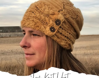 knitting pattern hat / cable brim hat knit pattern / knit pattern cable hat / knitting pattern cable hat / hat knit / cable knit