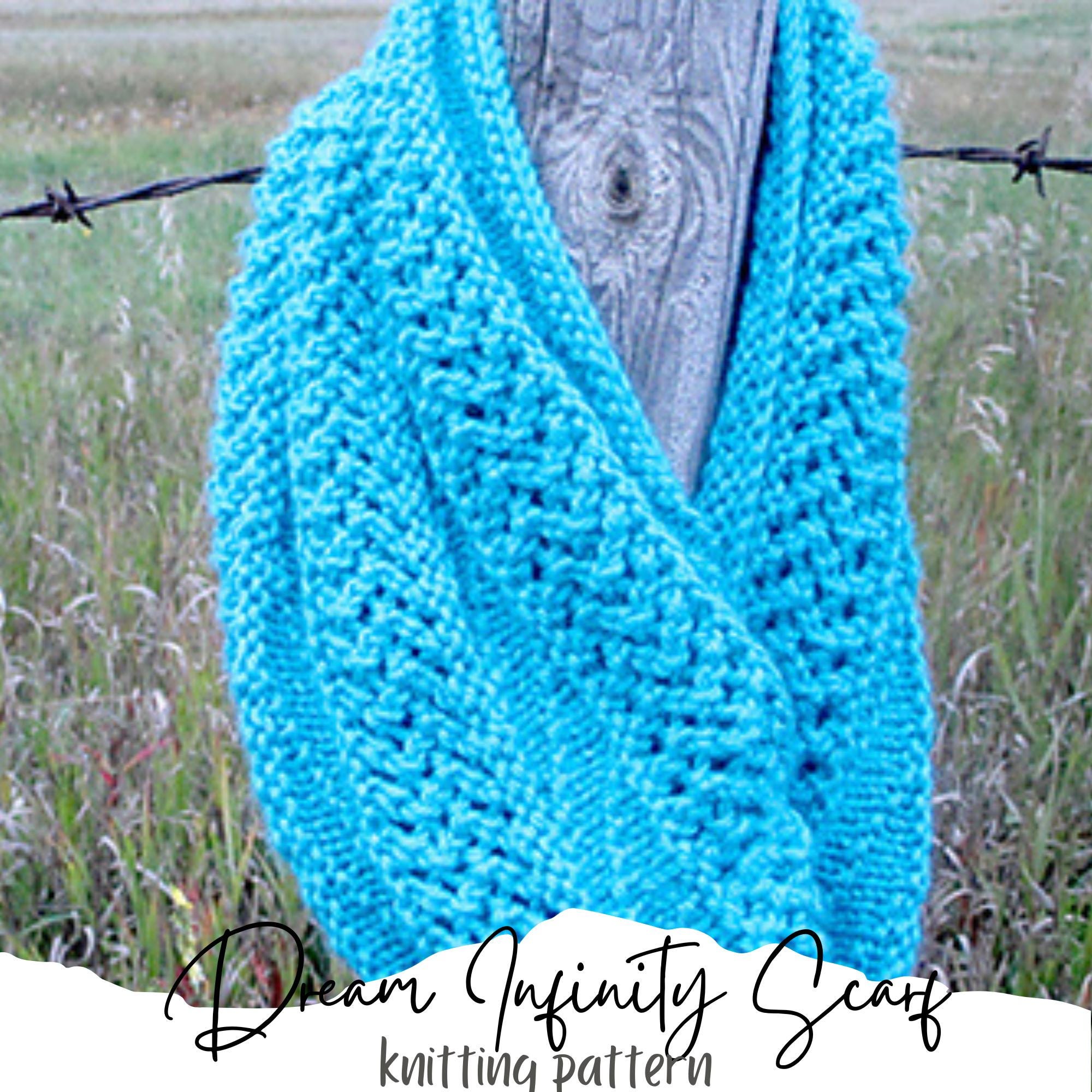 KNITTING PATTERN PDF Scarf - Knit Pattern Infinity Scarf, Knitting ...