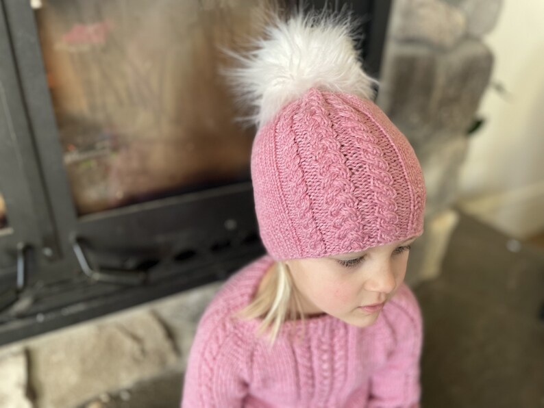 Knitting pattern simple cable hat / simple cable beanie hat knit pattern / knit pattern for children / for baby / cute knitted hat pattern image 8