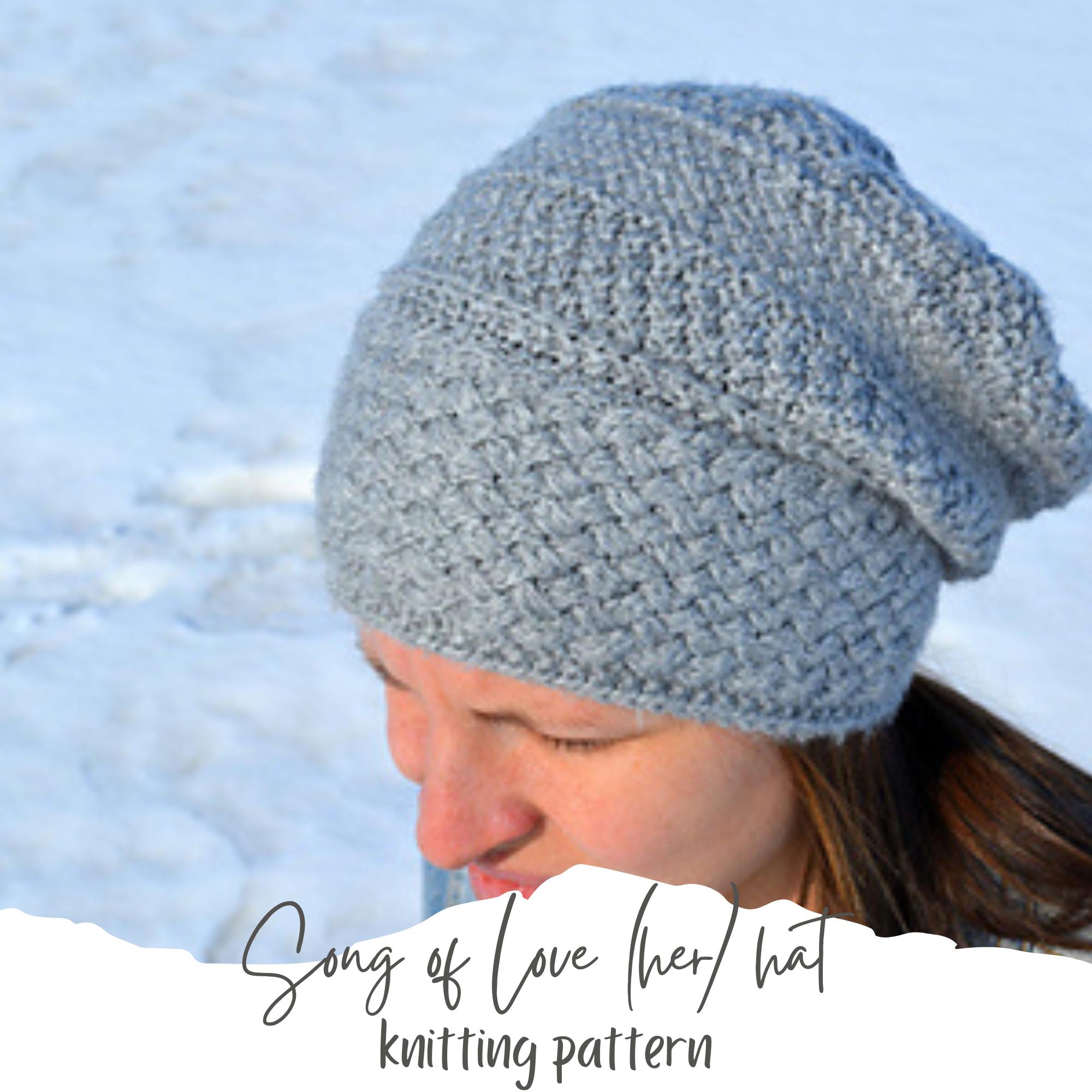 KNITTING PATTERN PDF Adult Slouch Hat - Knit Pattern Slouch Hat - Knit ...